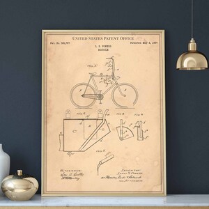 Bicycle 1897 cycling cycle bikeporn roadcycling sport mancave cycling print wall art poster bedroom patent vintage retro gift birthday