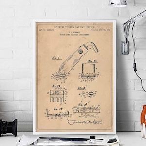 Butch Comb Clipper Attachment 1964 hairstyle barber barbershop shave print wall art poster bedroom patent vintage retro gift birthday