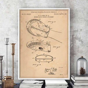 Boxing glove cushion 1925 fight winner heavyweight champion ring corner print wall art poster bedroom patent vintage retro gift birthday