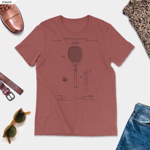 Tennis racket 1892 sport atp wta usopen tournament game set match ball t-shirt shirt clothing patent vintage retro gift father birthday