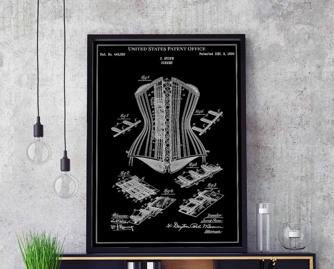 Corset patent from 1890 - Vintage Digital Art by Aged Pixel - Pixels