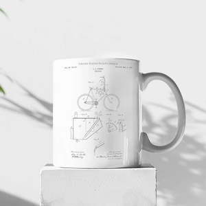 Bicycle 1897 cycling cycle bikeporn roadcycling sport mancave cycling mug coffee tea patent vintage retro gift dad father birthday drink