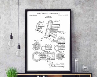 Bicycle lock 1936 cycling cycle roadcycling sport mancave spandex cycling print wall art poster bedroom patent vintage retro gift birthday