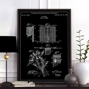 Fruit Picker 1903 garden home farm harvest farmer print wall art poster bedroom patent vintage retro gift birthday