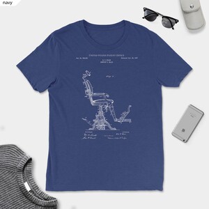 Dentist&#39;s chair 1897 US t-shirt patent vintage fashion original drawing doctor health medicine victorian office hospital