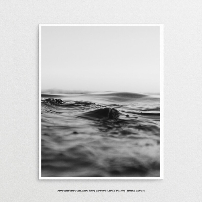 Black and White Ocean Print Instant Download Art Waves Etsy