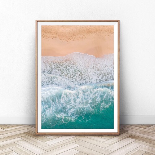 Turquoise Water Beach Print Palm Tree Wall Art No40 Aerial Etsy UK