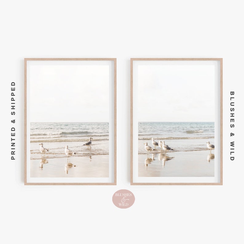Beach Prints Set of 2 Coastal Print Set Bird Photography Etsy UK