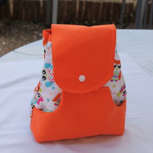 Backpack for quilted cuddly toy anise green or blue, or pink or orange Orange