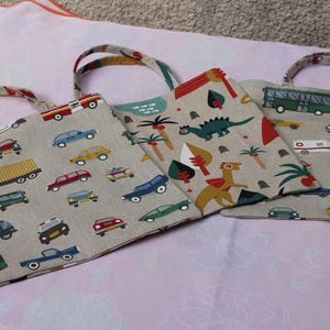 Sac tôte bag enfant imitation lin, sac école, sac doudou