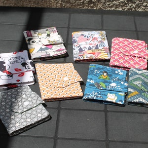 Porte cartes de fidélité ou autres en coton avec 10 compartiments