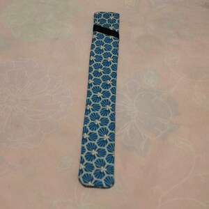 Etui pour baguettes chinoises en coton géométrique bleu roi