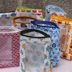 sac conservation en coton enduit avec fenêtre cristal petit modèle