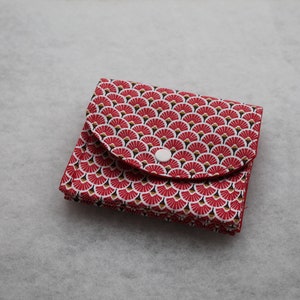 Pochette accordéon, organisateur de sac, pochette à coupons, portefeuille tissu éventail rouge