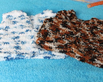 Gilet de berger taille 3 à 5 ans laine peluche chinée au choix 2 coloris