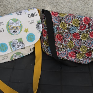 Sac besace bandoulière, réalisé en coton épais et intérieur doublé