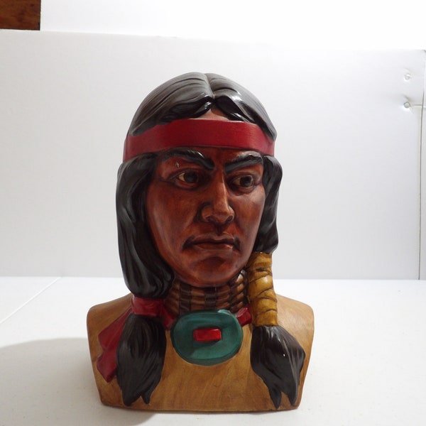 Native American Ceramic Bust