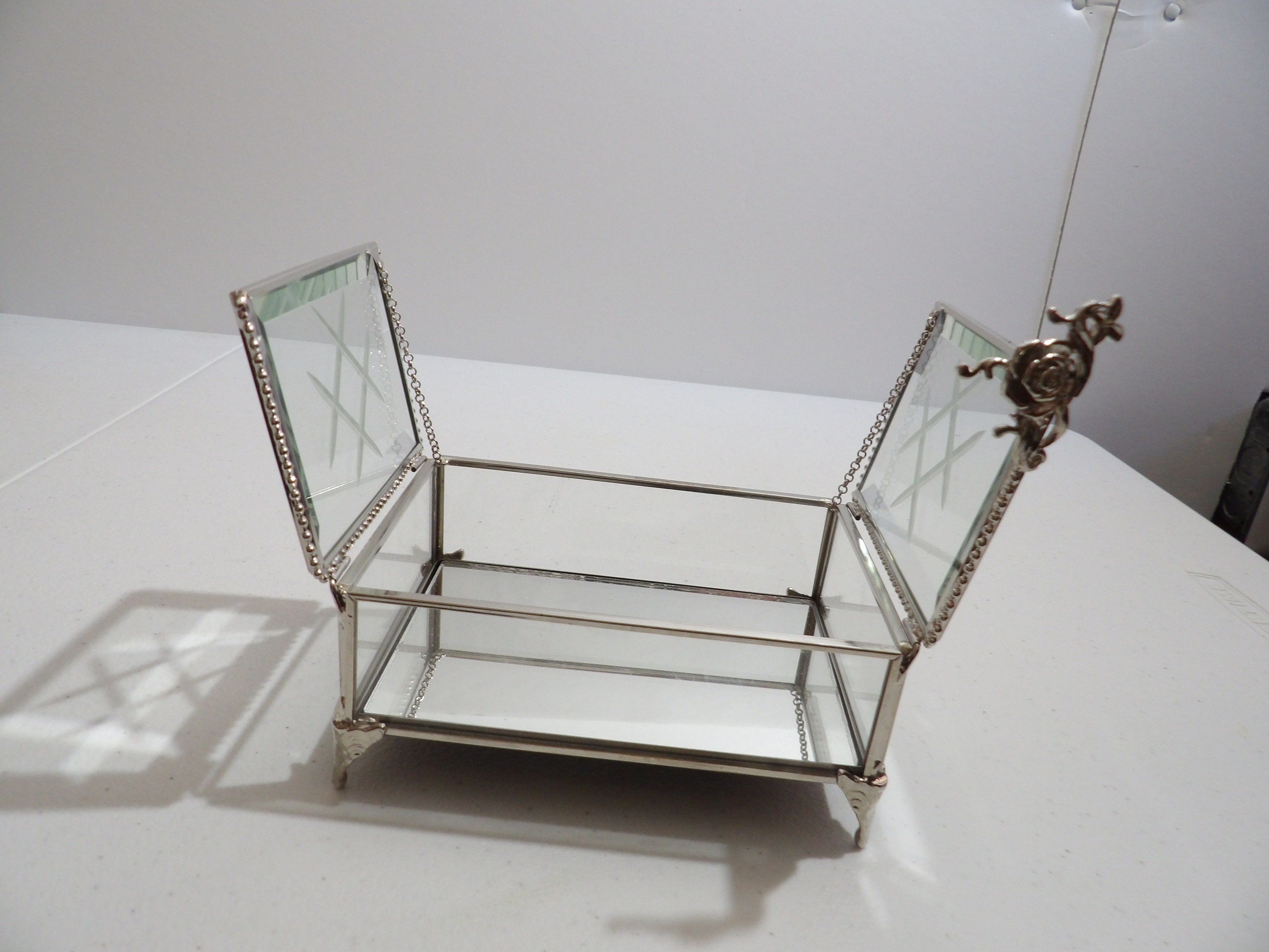 Glass Jewelry Box Cynthia Rowley New York Keepsake Box Etsy