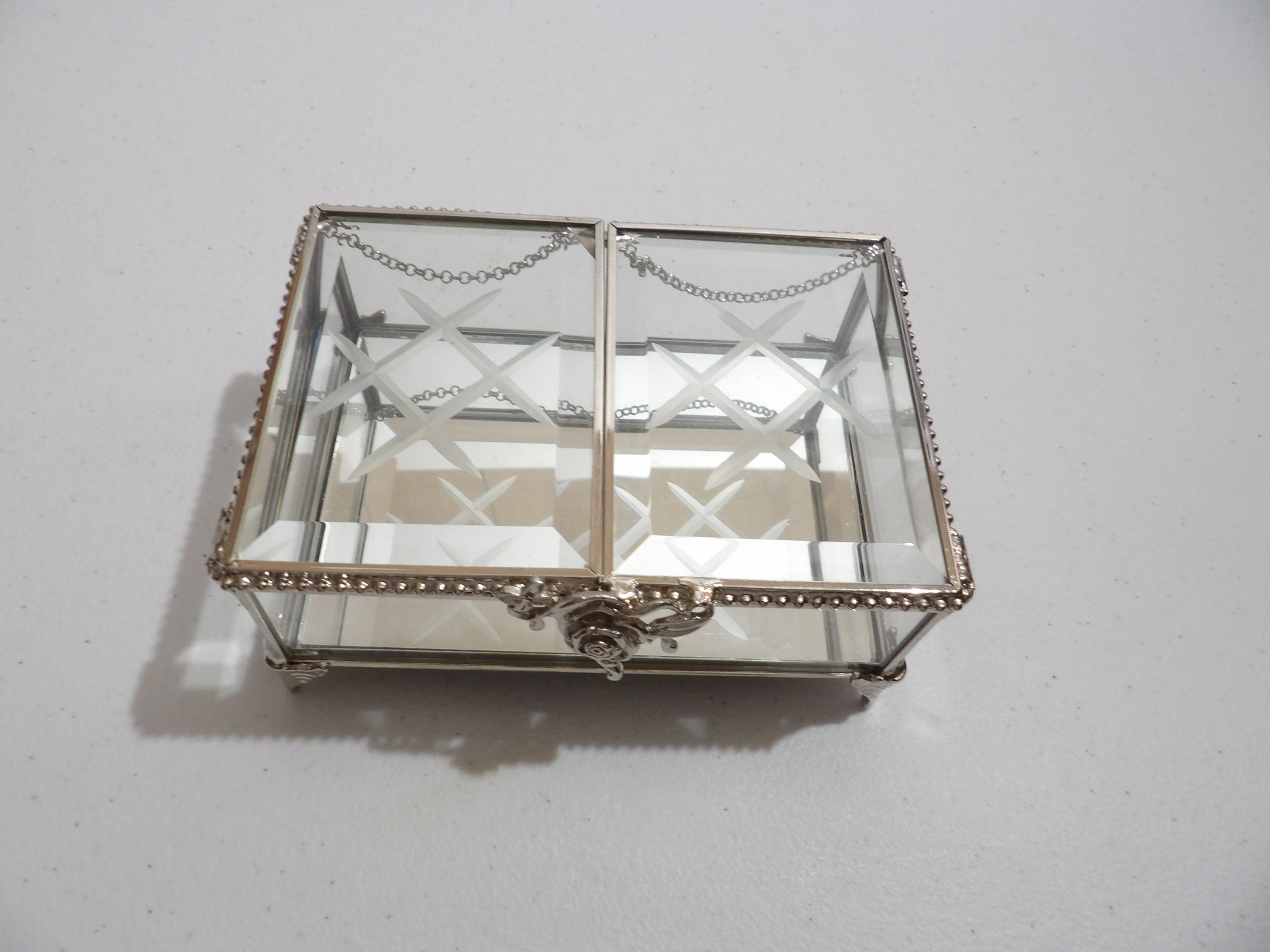 Glass Jewelry Box Cynthia Rowley New York Keepsake Box Etsy