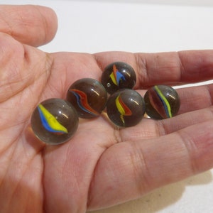 Vintage Glass Marbles - Set E - Glass Marbles - Cats Eye Marbles