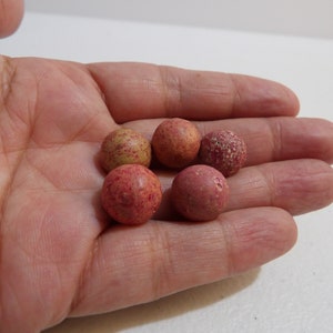 Vintage Clay Marbles - Set A - Clay Marbles - Red Clay Marbles -
