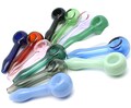 4.3" Basic Glass Smoke Bowl Smoking Pipes Jade Clear Slim Tobacco Bowls Heavy Duty Spoon Collectible Cute Classic Modern Design Handmade