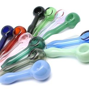 10X or 5X Thick Pyrex Glass Chillum Tobacco Pipe smoking Pipe, Smooth One  Hitter, 4 Long, 12mm OD, 1.5mm Wall Thickness, USA Fast Shipping 