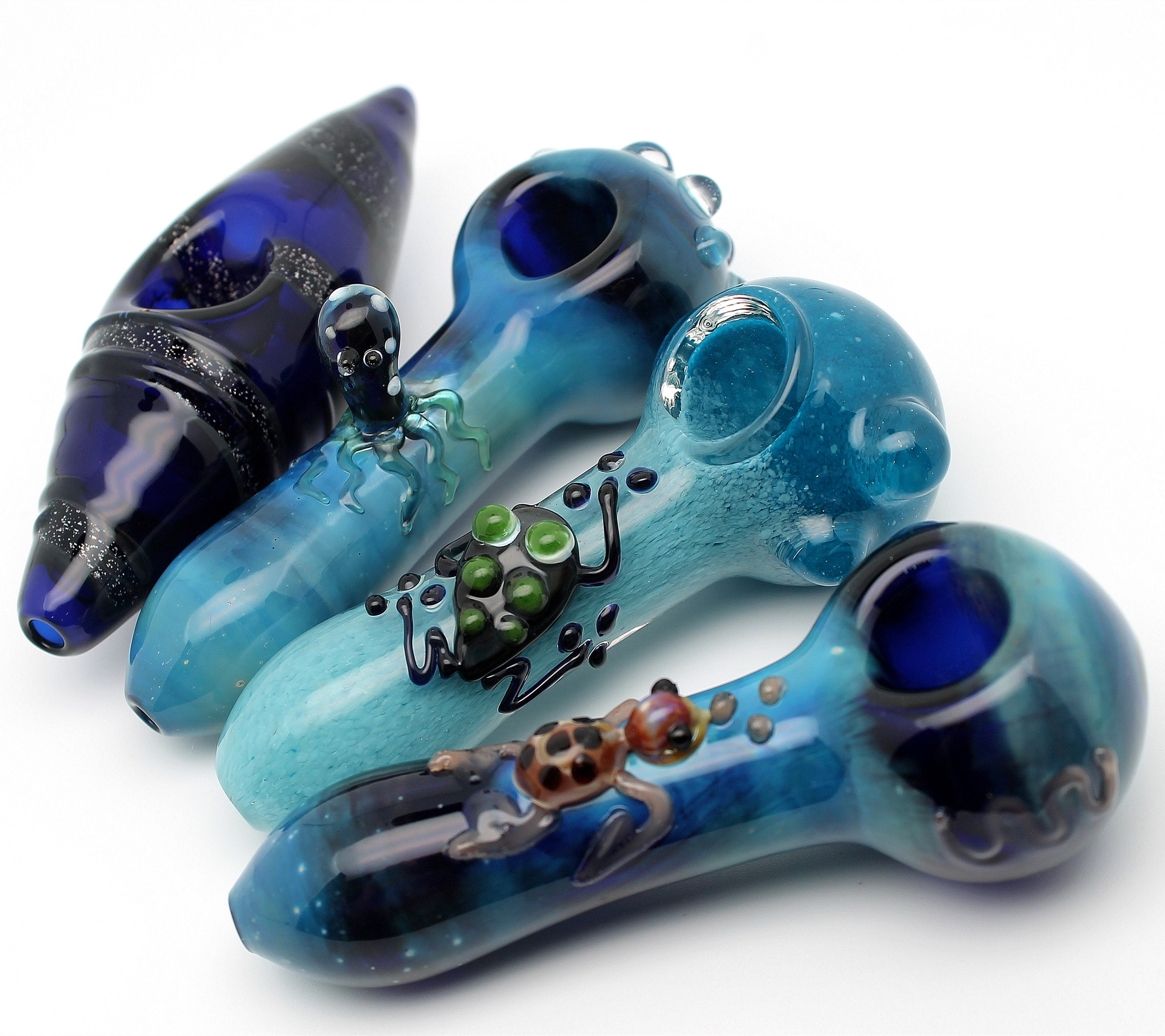 Swirled Fumed Turtle Glass Weed Pipe, Pipes For Sale