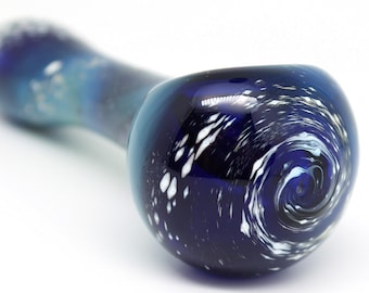 5" Milky Way Nebula Glass Smoking Pipes Spoon Smoke Bowls Tobacco Pipe Blue Spiral Unique Artist Handmade Thick Heavy Duty Large Gift
