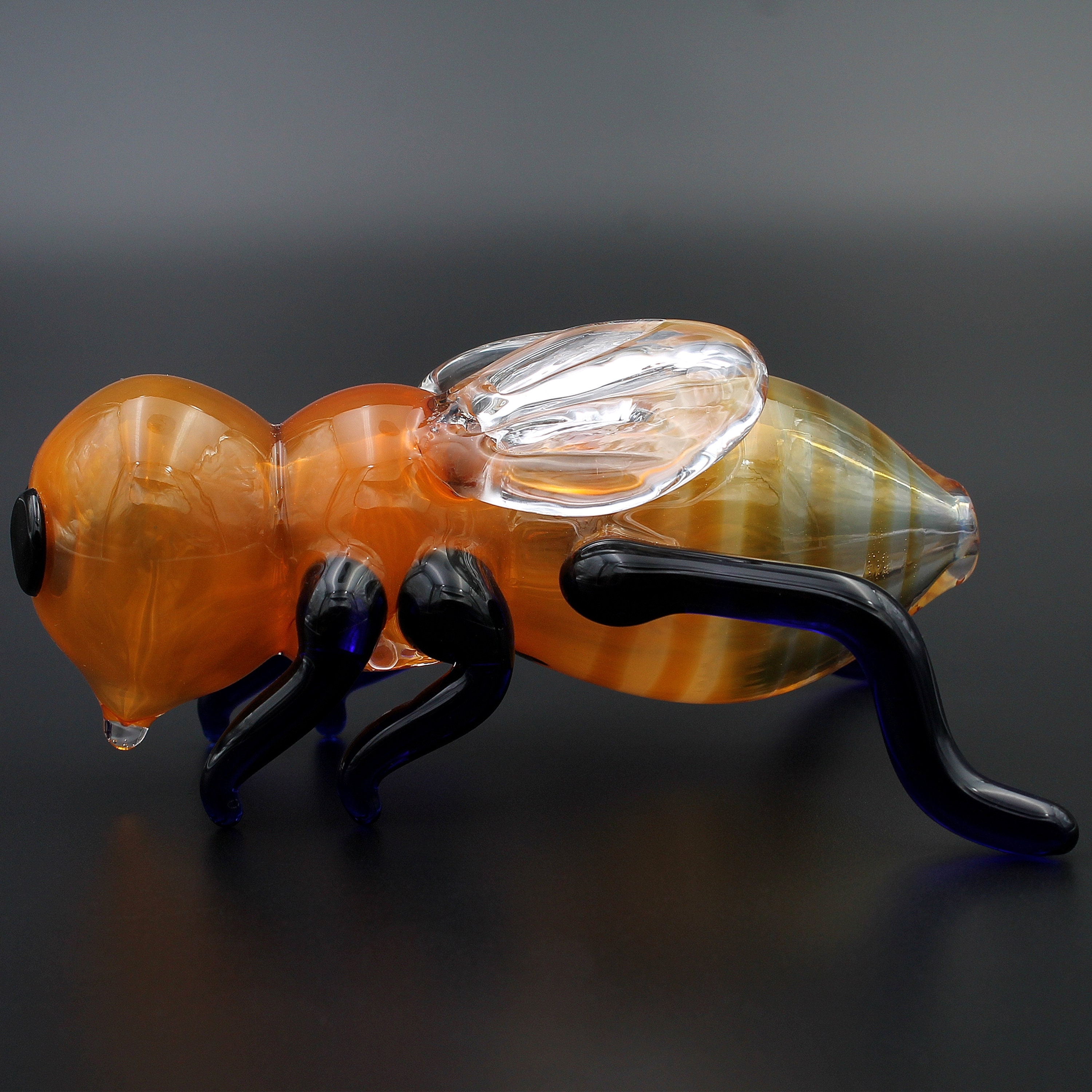 4 Glass Smoking Pipe Honey Bee Fumed Tobacco Etsy