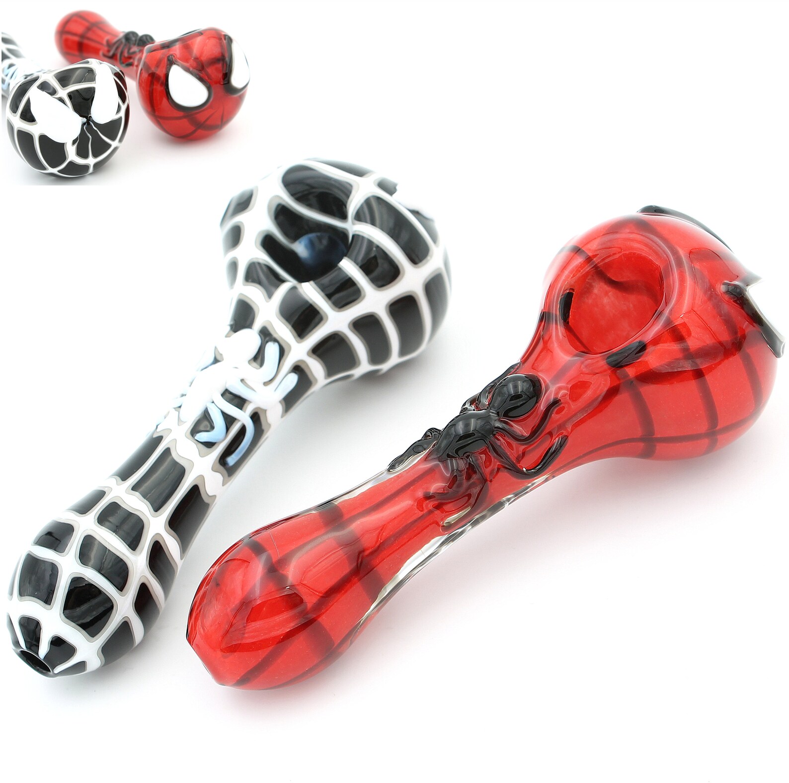 4 Glass Pipes Smoking SpiderMan Tobacco Bowls for Smoke Etsy