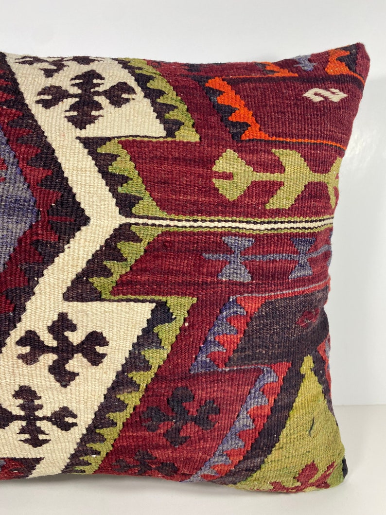 Kilim Pillow Cover 16x16-Decorative Pillow-Unique Home Decor-housewarming gift-Sham Cover