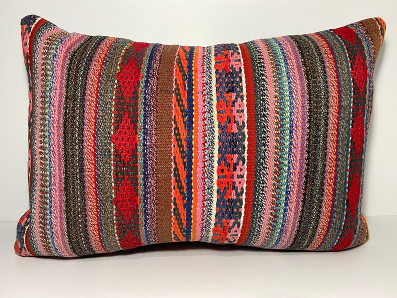 Lumbar Pillow housewarming gift Kilim Pillow 16x24 Unique Home Decor kelim kussens 60x40 cm Large Pillow Vintage Kilim pillow