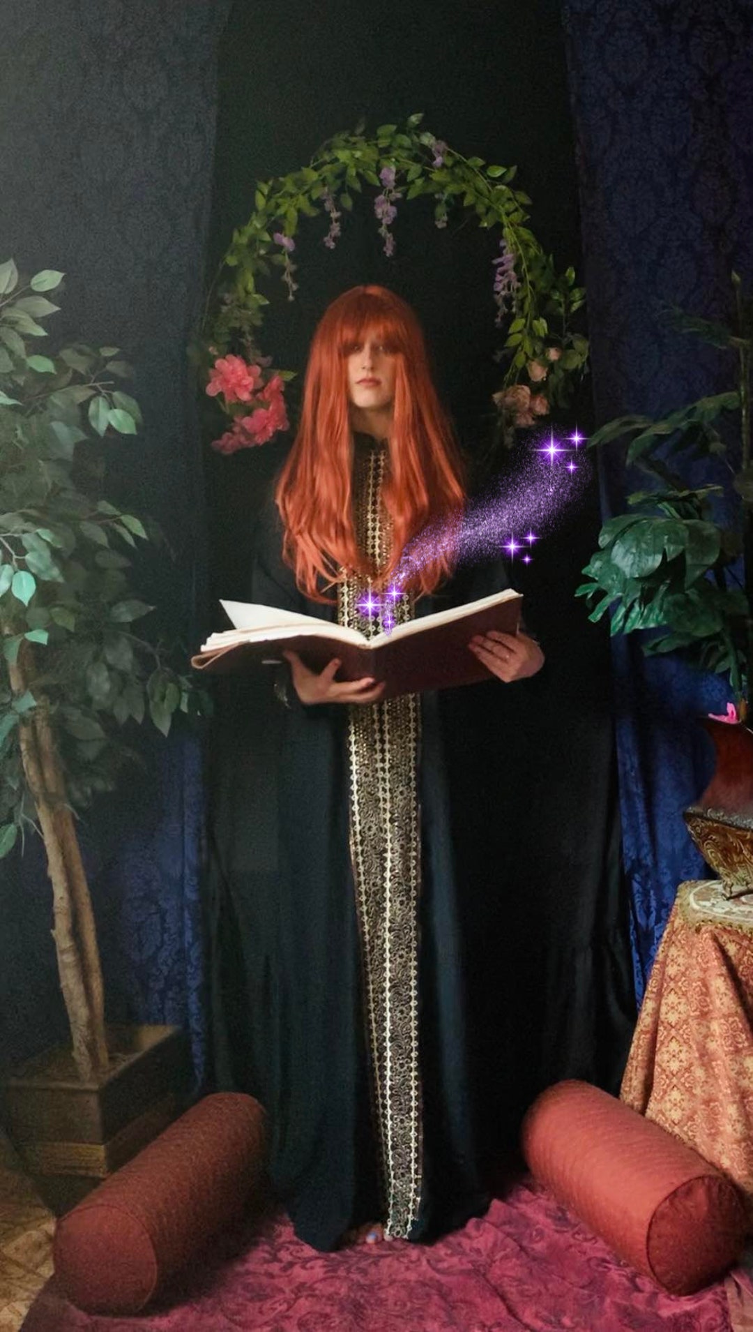 Vintage Custom OOAK Bejeweled Black Pagan Wiccan Ritual Robe ...