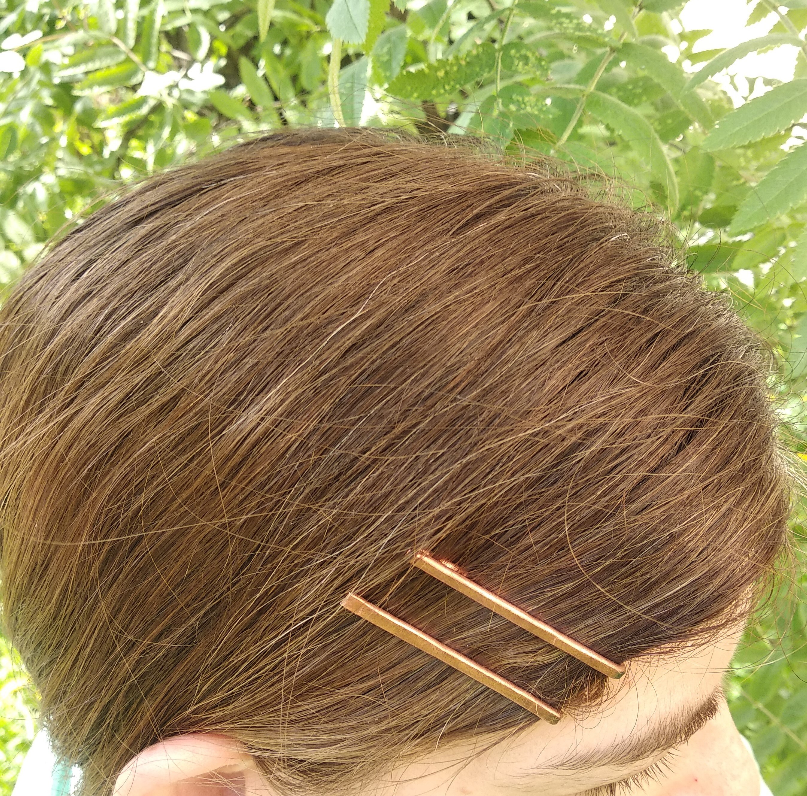Set of 4 copper hair pins 2 thin 2 solid Etsy