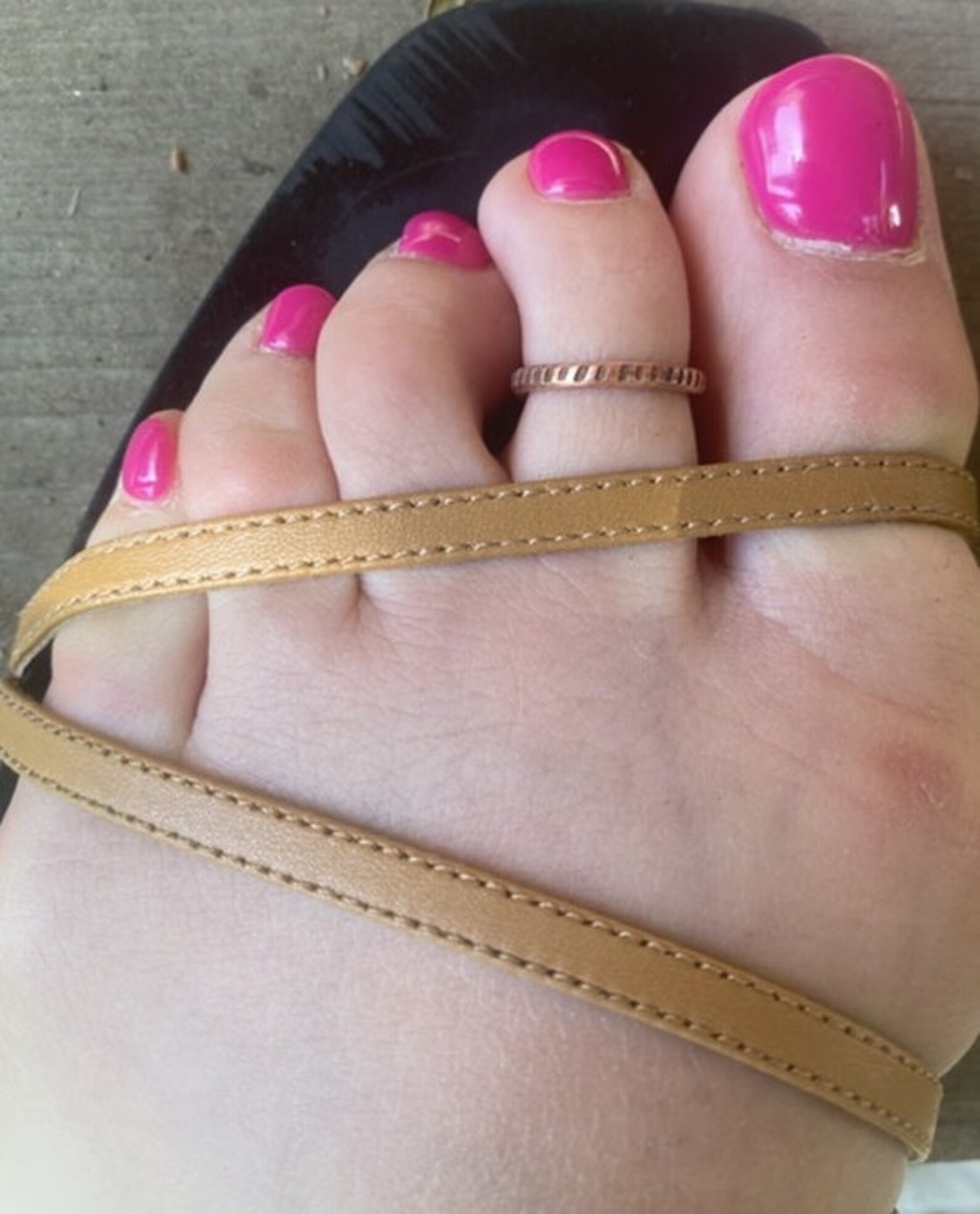 Copper Toe Ring Thin Textured Copper Ring Summer Jewelry Etsy
