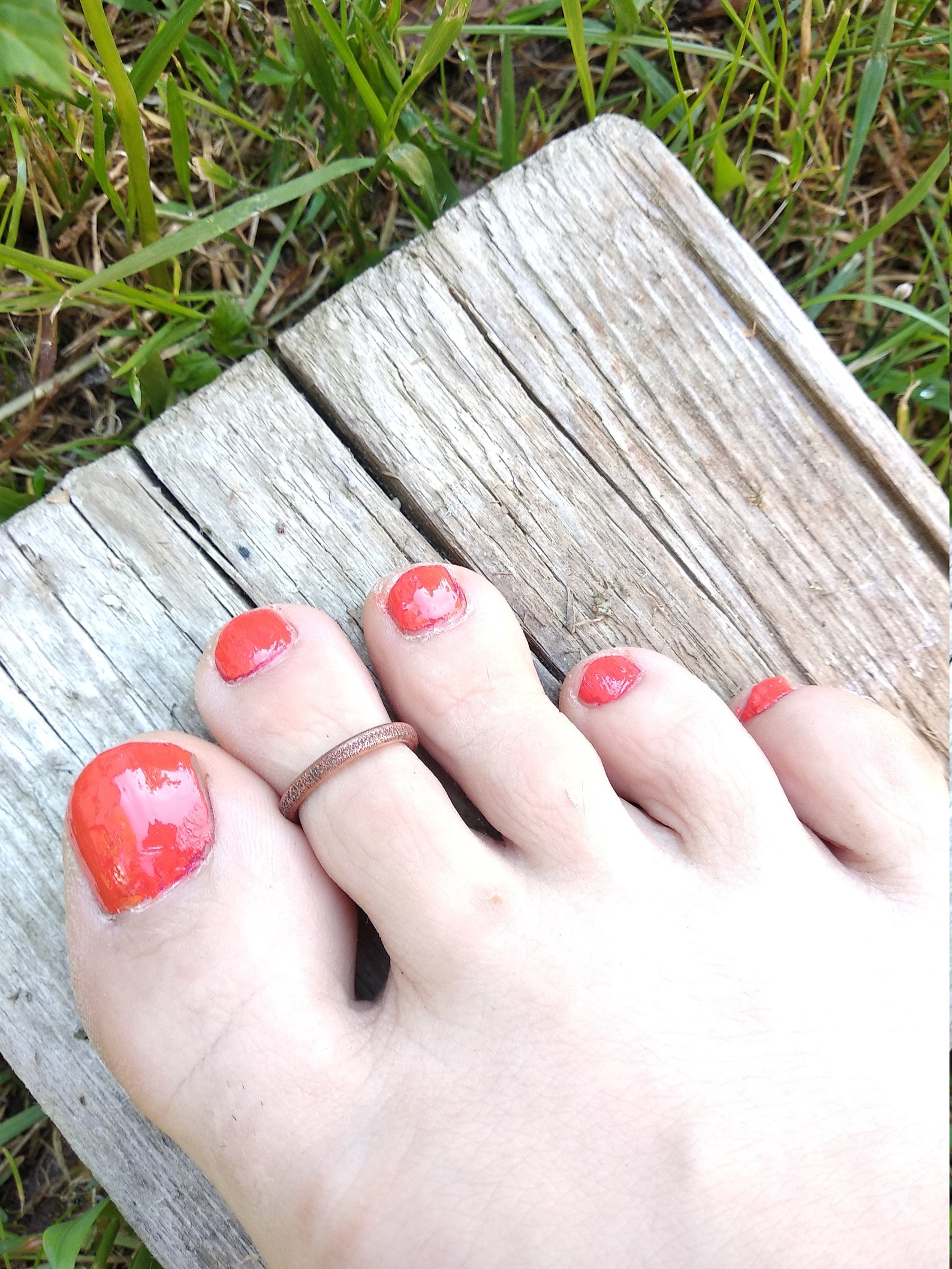 Copper Toe Ring Thin Textured Copper Ring Summer Jewelry Etsy