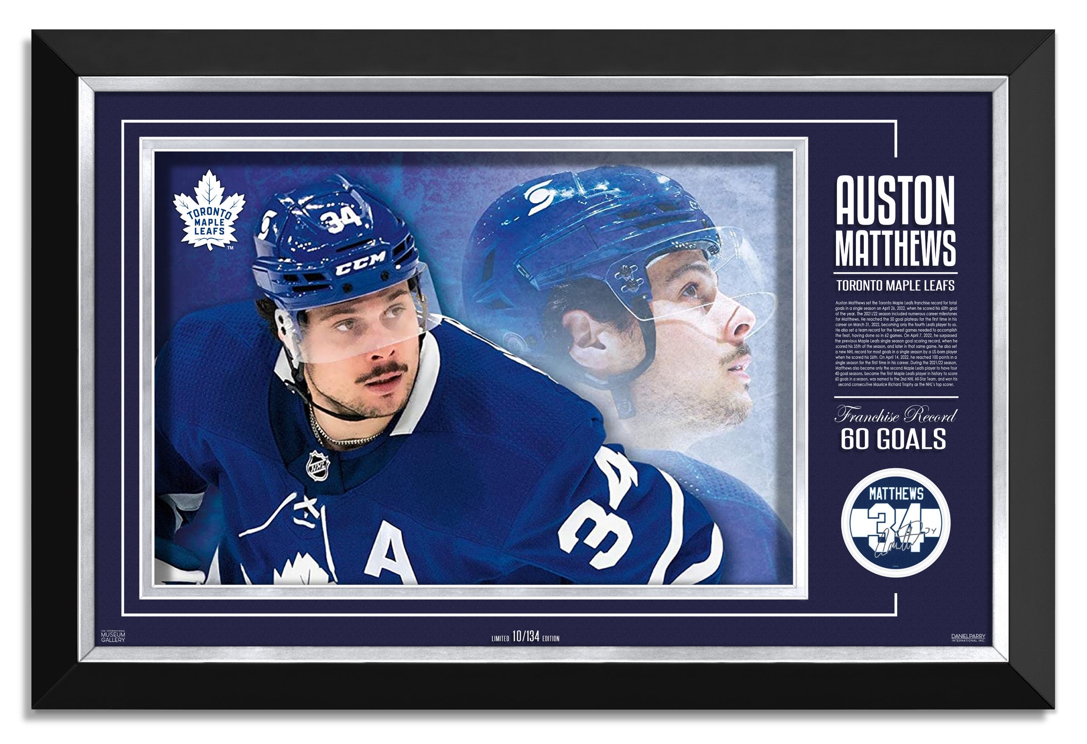 ONLY 34 MADE TORONTO MAPLE LEAFS LIMITED AUSTON MATHEWS 2/34