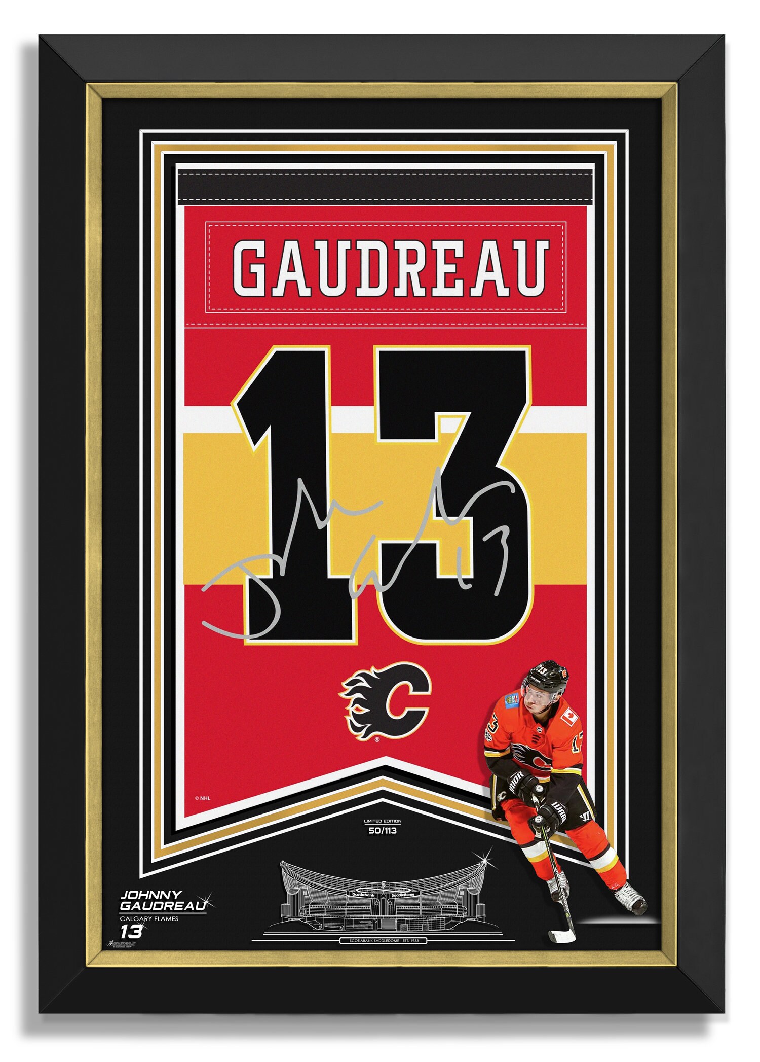 Johnny Gaudreau Calgary Flames Autographed Puck Frame