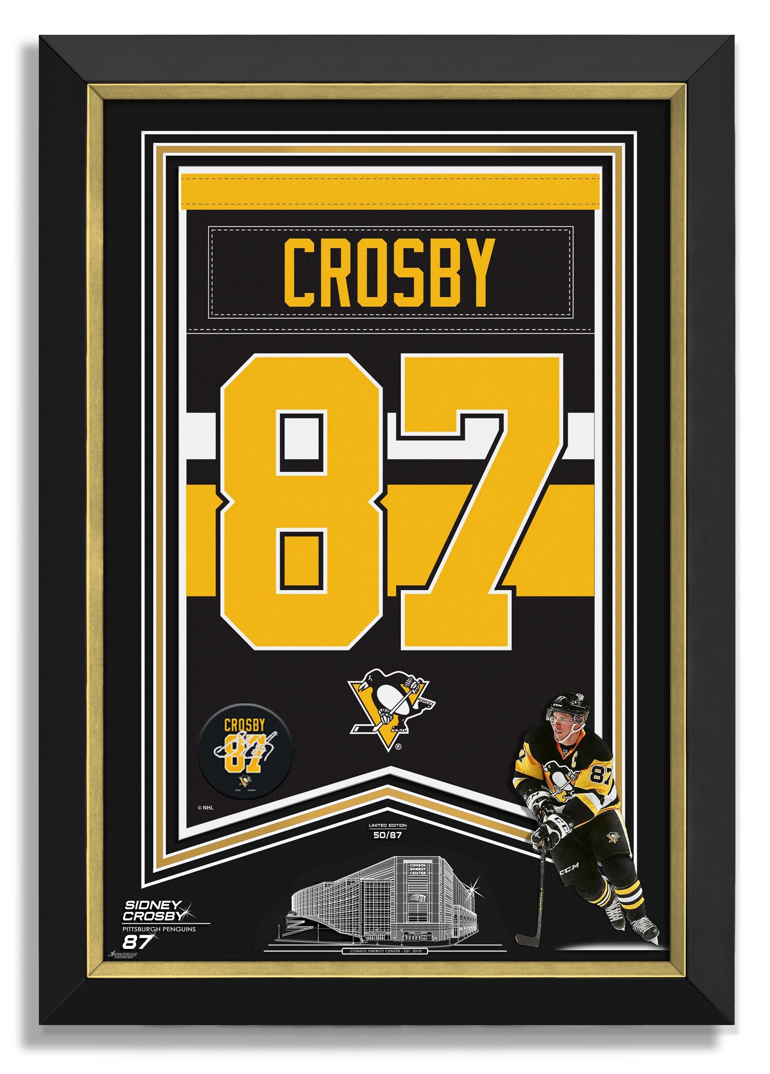 Sidney Crosby Autographed and Framed Black Pittsburgh Penguins Jersey