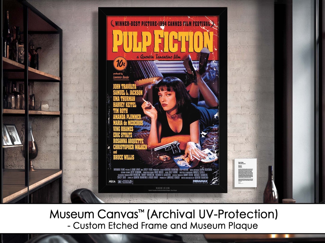 Pulp Fiction Movie Poster Framed Museum Canvas Quentin Etsy — free download