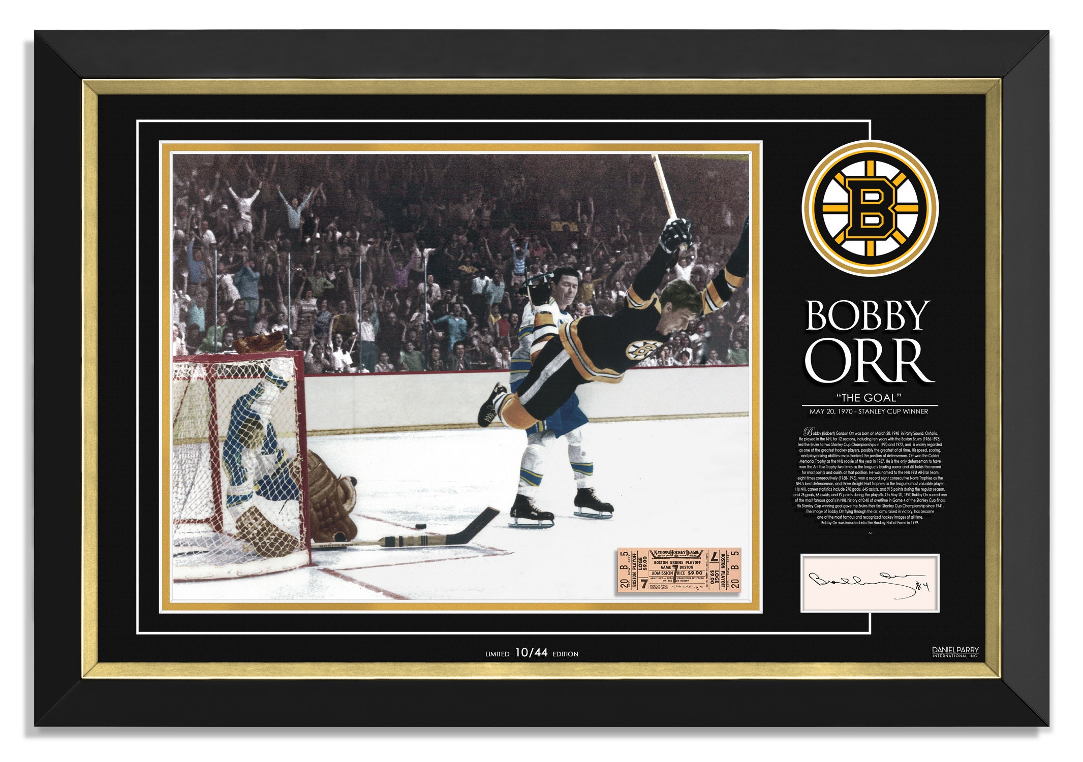 Bobby Orr Signed Bruins The Flying Goal 16x20 Photo (Orr COA