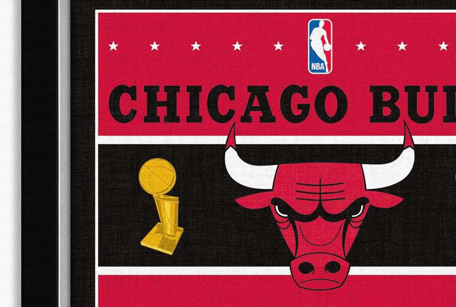 Chicago Bulls 6X NBA Champions Framed Museum Canvas ™ Etsy