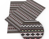 Black and white Aztec pattern faux leather sheet, marble synthetic leather, vegan leather for crafts, bows, earrings, beading