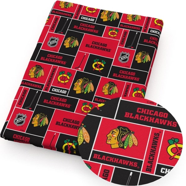 Chicago Blackhawks, Canadian hockey themed faux leather sheets, synthetic leather for crafts, bows, earrings, NHL, Canada