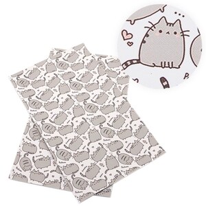 Feuille de faux cuir imprimée pour chat, cuir synthétique pour l’artisanat, perles, boucles d’oreilles, nœuds, chien, chat, animal, dessin animé