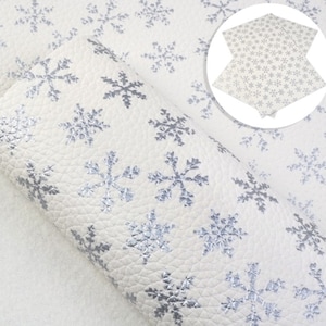 Silber Schneeflocke Kunstleder Blatt, Weihnachten Kunstleder, Winter, veganes Leder für Bastelarbeiten, Ohrringe, Schleifen, Perlen, Schnee