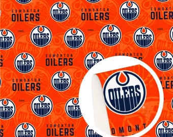 Edmonton Oilers, Canadian hockey themed faux leather sheets, synthetic leather for crafts, bows, earrings, NHL, Canada