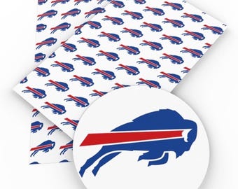 Buffalo Bills faux leather sheet, synthetic leather for crafts, earrings, beading, vegan, NFL