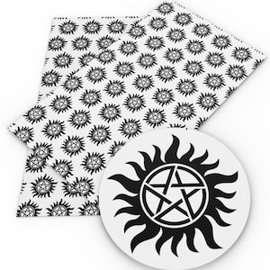 Supernatural Logo Kunstleder Blatt , Kunstleder für Kunsthandwerk, Perlen, Ohrringe, Schleifen